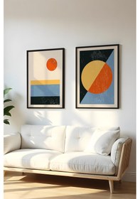 Resim Huhuli Ahşap Siyah Çerçeveli 2 Parça Set Tablo Huhu11 