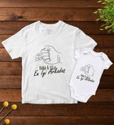 Resim Bk Gift Kids Baba Oğul Kombin Tshirt-zıbın Hediye Seti -1 