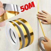 Resim 4 boyut 50m Kendinden Yapışkanlı Fayans Sticker Bandı Altın Gümüş Zemin Su Geçirmez Duvar Aralığı Mühürleme Şeridi fayans güzellik dikiş stiker otel Dekorasyonu 