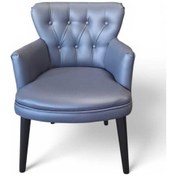 Resim Kopya - Ahşap Ayaklı Kollu Antrasit Deri Ofis Koltuğu Büro Koltuk Ve Berjerleri - 1 Adet Tekli Gri 