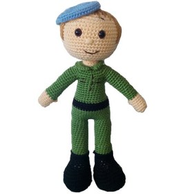 Resim Amigurumi Organik Oyuncak Bebek Asker 