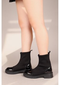 Resim Aferdita Rugan Garnili Strech Kadın Bot Siyah-7613 Siyah 