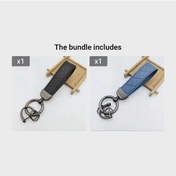 Resim Tongdashop Siyah+mavi Erkek Ve Kadın Kabartmalı Pu Deri Anahtarlık Kolye Ve Lanyard 