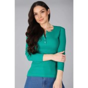 Resim Sweetness Kadın Yeşil Çıtçıtlı Kaşkorse Bluz 