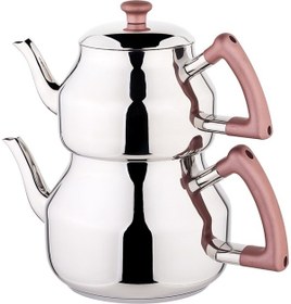 Resim Özkent K-313 Marmaris Mini Boy Sade Rose Gold Çaydanlık Rose Altın 