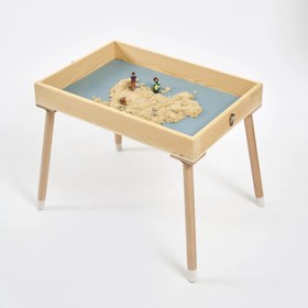 Resim Ahşap Montessori Ayaklı Kum Masası (Kinetik Kum Hediyeli) 