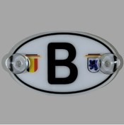 Resim HMNL BELÇİKA BELGİUM (B) Araç Cam Süsü Pleksi Vantuzlu Oto Arma Oval 