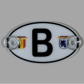 Resim HMNL BELÇİKA BELGİUM (B) Araç Cam Süsü Pleksi Vantuzlu Oto Arma Oval 