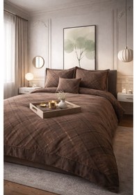 Resim Anna Karina Home Consept Hilda 4 Prç Yatak Örtüsü Seti Kahve 