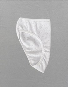Resim Alya Underwear Kız Çocuk - Garson %100 Pamuklu Slip Külot - Kalp Desenli Jakar İşlemeli Beyaz 