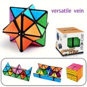 Resim Sonsuzluk Sihirli Küp - Gençler için 3D Altıgen Bulmaca, Uzay Geometrisi Çevirme Oyuncak, Beyin Gücü ve Rahatlama, Karışık Renkler, ABS Malzeme 