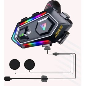 Resim Leeways Y20 Bt5.3 Motosiklet Kask Kulaklık Intercom Işıklı Motorsiklet Interkom 