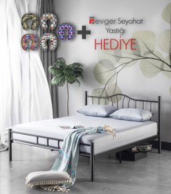 Resim EVGER HOME Metal Karyola, K25 Siyah Metal Karyola, Çift Kişilik 