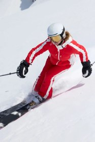 Resim Sport Kira Su Geçirmez ve Kapitone Kadın Kayak Montu - Kırmızı / XS 