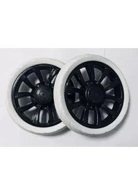 Resim Leaf Shop - 2 Adet - Pazar Arabası Tekerleği Telli Yuva 17 cm Siyah Pazar Teker 