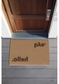 Resim Kıl Paspas Dış Mekan Kapı Önü Kullanımı İçin 40x60 Cm Ölçüsünde Açık Bej 