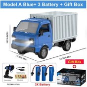 Resim Uzaktan Kumanda Rc Araba Simülasyon Drift Tırmanma Kamyon Led Işık Kargo Yük Model A Blue 3b Box Mavi 