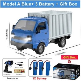 Resim Uzaktan Kumanda Rc Araba Simülasyon Drift Tırmanma Kamyon Led Işık Kargo Yük Model A Blue 3b Box Mavi 
