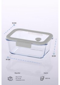 Resim Neoflam Fika Glace Gri Vakumlu 4 Parça Saklama Kabı 800 Ml 