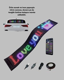 Resim Kayan Yazı Destekli Rgb Led Reklam Paneli Usb İle Kolay Kurulumlu 