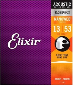 Resim Elixir 013-053 Nanoweb Bronz Akustik Gitar Teli 11182 