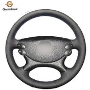 Resim Jeehugo Mercedes Benz E-class W211 Cls-class İçin El Yapımı Siyah Gerçek Deri Direksiyon Kılıfı E230 E280 E350 Cls350 Cls500 Uyumlu 