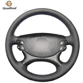 Resim Jeehugo Mercedes Benz E-class W211 Cls-class İçin El Yapımı Siyah Gerçek Deri Direksiyon Kılıfı E230 E280 E350 Cls350 Cls500 Uyumlu 