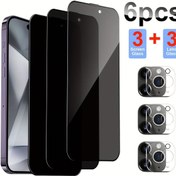 Resim Iphone için 6'sı 1 arada Gizlilik Ekranı Kılıfı, Tam Kamera Lensi Koruma - Anti-Peep Güçlendirilmiş Cam, Iphone 11/12/13/14/15/16/Plus/Pro/Pro Max Serisi ile Uyumlu - 9H Sertlik ve Geliştirilmiş Kenar Koruma. 