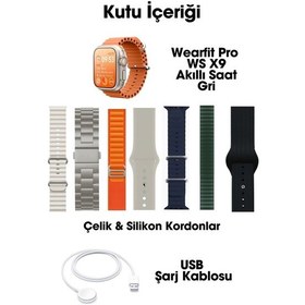Resim Wearfitpro Wearfit Ws X9 7 Kordonlu Akıllı Kol Saati 49mm Tft Ekran Gri 