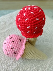 Resim Dondurma Çıngırak Amigurumi Çok Renkli 