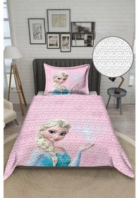 Resim Parlak Kadife Kumaş Tek Kişilik Çocuk Yatak Örtüsü Seti 2 Parça Tky0017 Çok Renkli 