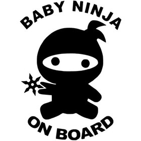 Resim Arabada Bebek Var Ninja Sticker 10 X 13 Cm 