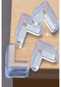 Resim 4'lü Masa Sehpa Köşe Koruyucu Silikon- Çocuk Koruma Aparatı 