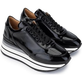 Resim Tamer Tanca Kadın Hakiki Deri Siyah Rugan Sneakers & Spor Ayakkabı 923 1200 Bn Ayk Y25 Sıyah Rgn Siyah 