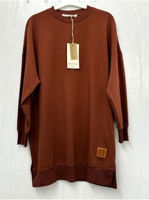 Resim Soul Bisiklet Yaka 2 İplik Tesettür Diz Üstü ACI KAHVE Tunik/Sweatshırt 30644 