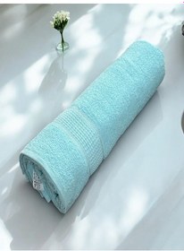 Resim Büyük Boy Banyo Havlusu, Duş Havlusu, Tek Silgi 95 X 145cm Turkuaz 