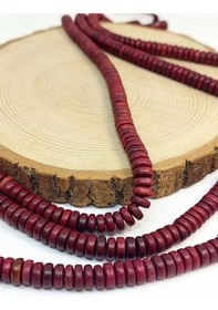 Resim Bileklik Boy Yarım Dizi Ud Ağacı Ahşap Rondela Kesim 7.5 2.5mm 45300 18cm Uzunluğundadır Çok Renkli 