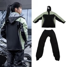 Resim Generic Motosiklet Yağmur Ceket Pantolonu, Bisiklete Binme Için Şık Görünümlü Motosiklet Yağmurluk (L) 