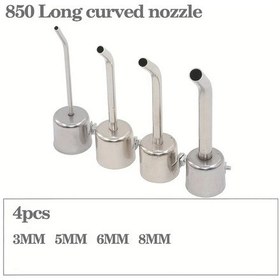 Resim Elmpaly 850 Sıcak Hava Tabancası Nozulu 22mm Boru Uygun Uzun Kavisli 4mm Set 