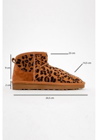 Resim Luvishoes Luvi Shoes Zaz Taba Desenli Hakiki Deri Kadın Bilekte Bot Taba 