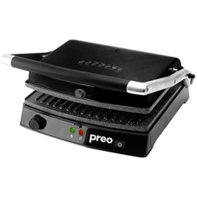 Resim Preo Ptg05 2000w 6 Tost Kapasiteli Döküm Plakalı Siyah Tost Makinesi 