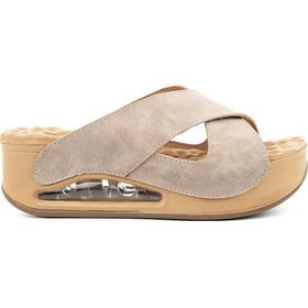 Resim Muya Penelope Anatomik Air Max Tabanlı Topuk Dikeni Kadın Terlik Krem 