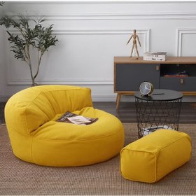 Resim Good Night Twist Armut Koltuk Ve Ayak Pufu Sarı 