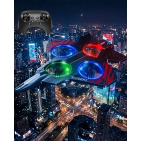 Resim Ucuz Tekno LED Işıklı Oyuncak Drone Fighter Jet Tasarımlı Uzaktan Kumandalı Uçak 