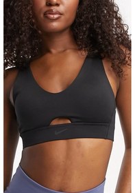 Resim Nike Indy Training Plunge Cutout Medium Support Sports Bra Kadın Dekolteli Orta Destekli Spor Sütyen Bra Siyah 