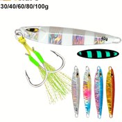 Resim Tolure Jigging Lure Set - 30g, 40g, 60g, 80g, 100g Yeşil Etekli ve Çift Çift saç tokası ile Sökülen Metal Sert Yemler - Uzun Atışlar için İdeal, Bass ve Pike Balıkçılığı için Mükemmel, Mevsimsel Balıkçılık Geliştirme|Canlı Jigging Lures|Dayanıklı Metal Jig 