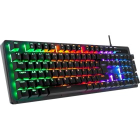 Resim Acer Emachines EAK104 Siyah USB Rgb Backlight Red Swıtch Mekanik Q 104 Tuşlu Gaming Klavye 