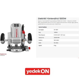 Resim Specco Elektrikli Freze 1800w (23000rpm) 6-8-12mm Sp9031 