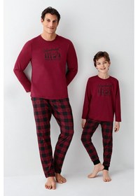 Resim Arnetta Erkek Çocuk Bordo Pijama Takımı 5274-48515 Bordo 