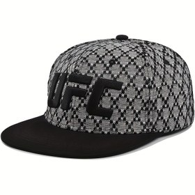 Resim 1 adet UFC Nakışlı Beyzbol Şapkası, Elmas Desenli, Siyah & Beyaz - Sonbahar/Kış 2024 için İdeal, Alışveriş, Fotoğrafçılık, Seyahat & Günlük Giyim için Mükemmel, Polyester 